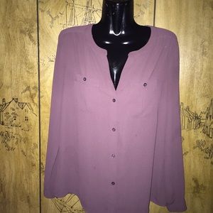 Ann Taylor LOFT Purple Blouse